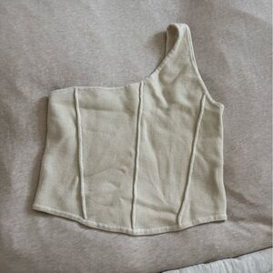 Anthropologie Cream Asymmetrical Women's Top